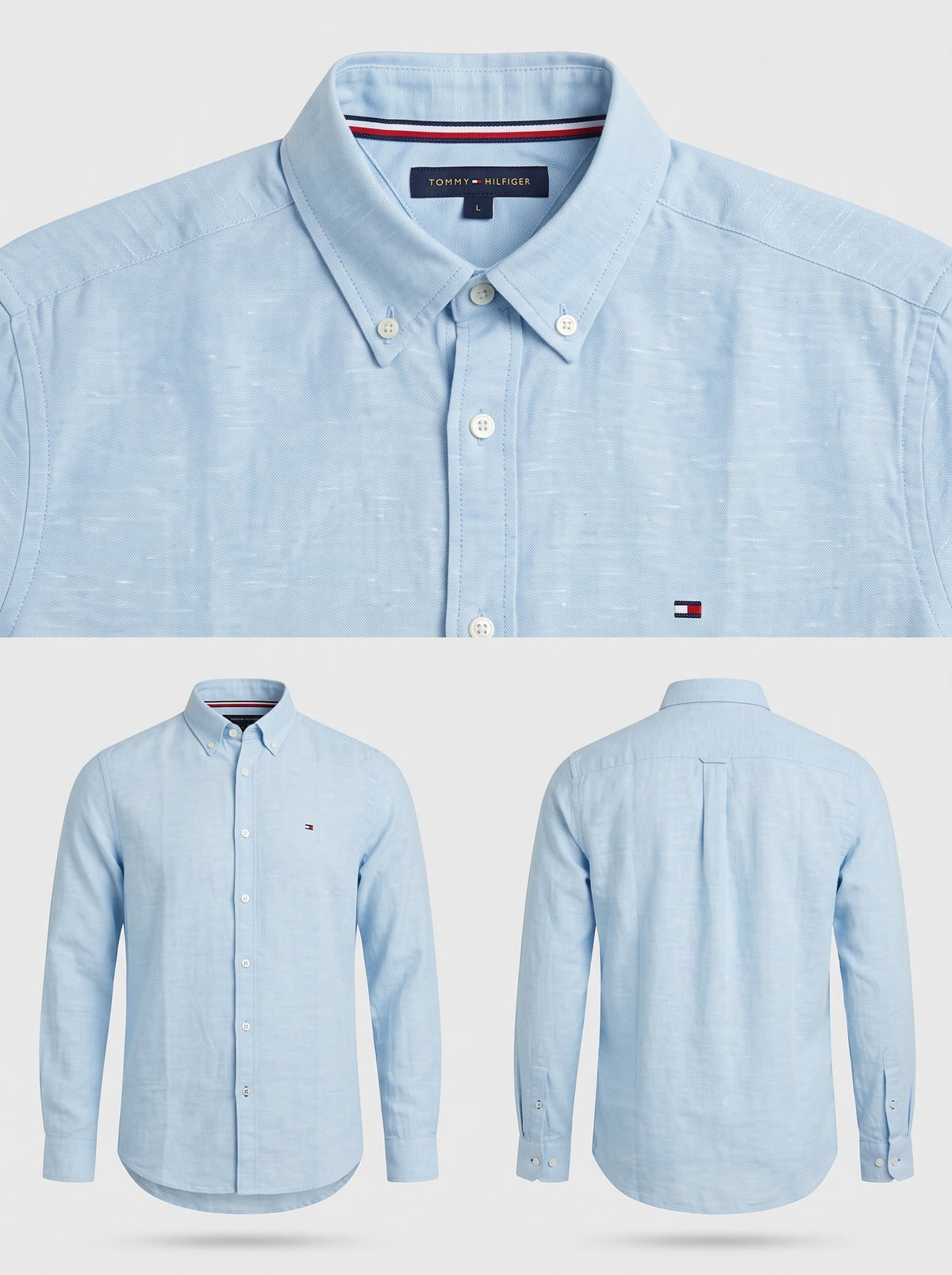 tommy hilfiger linen light blue