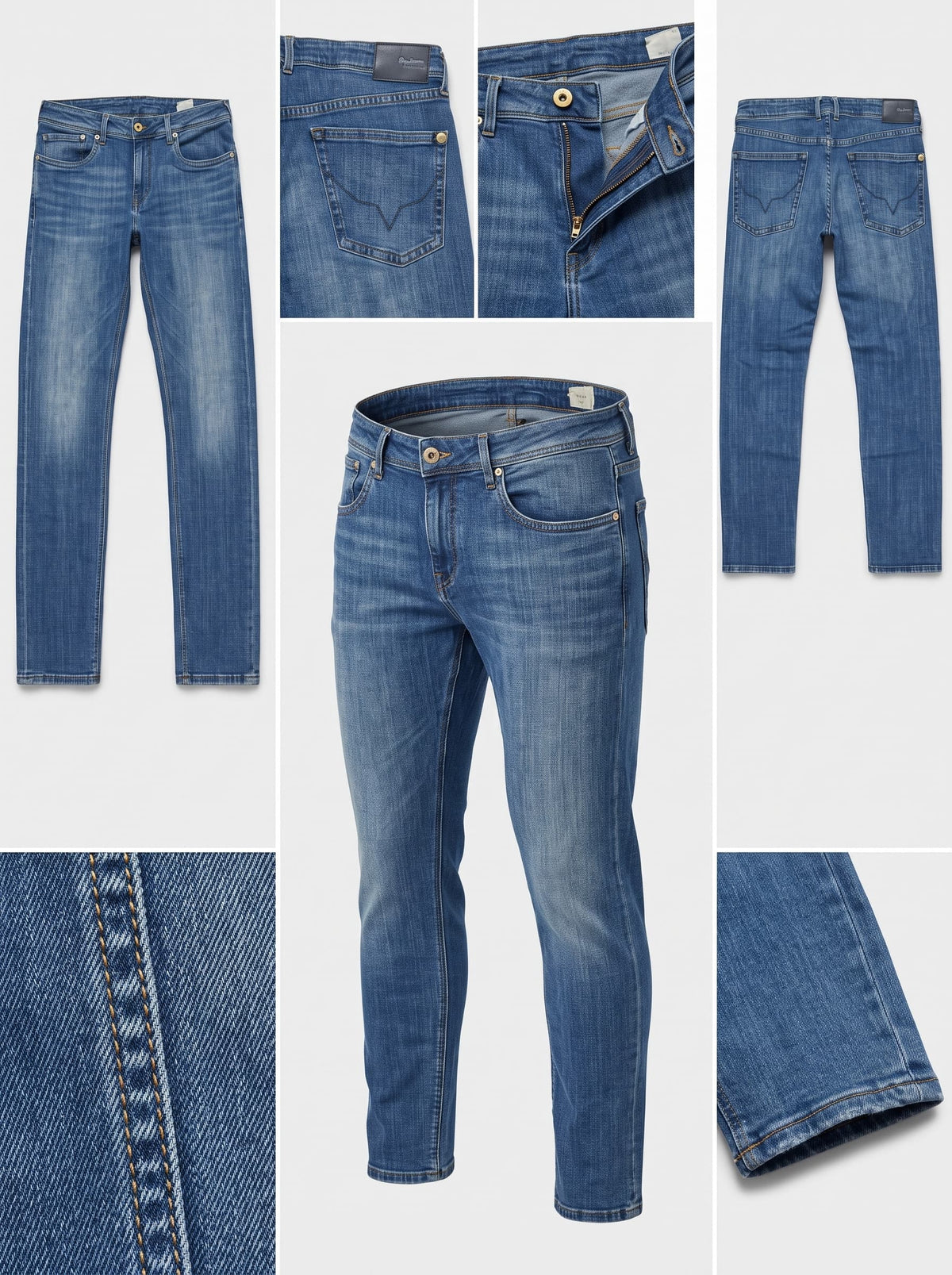 pepe jeans - slim - stretch - zipper - 34x32