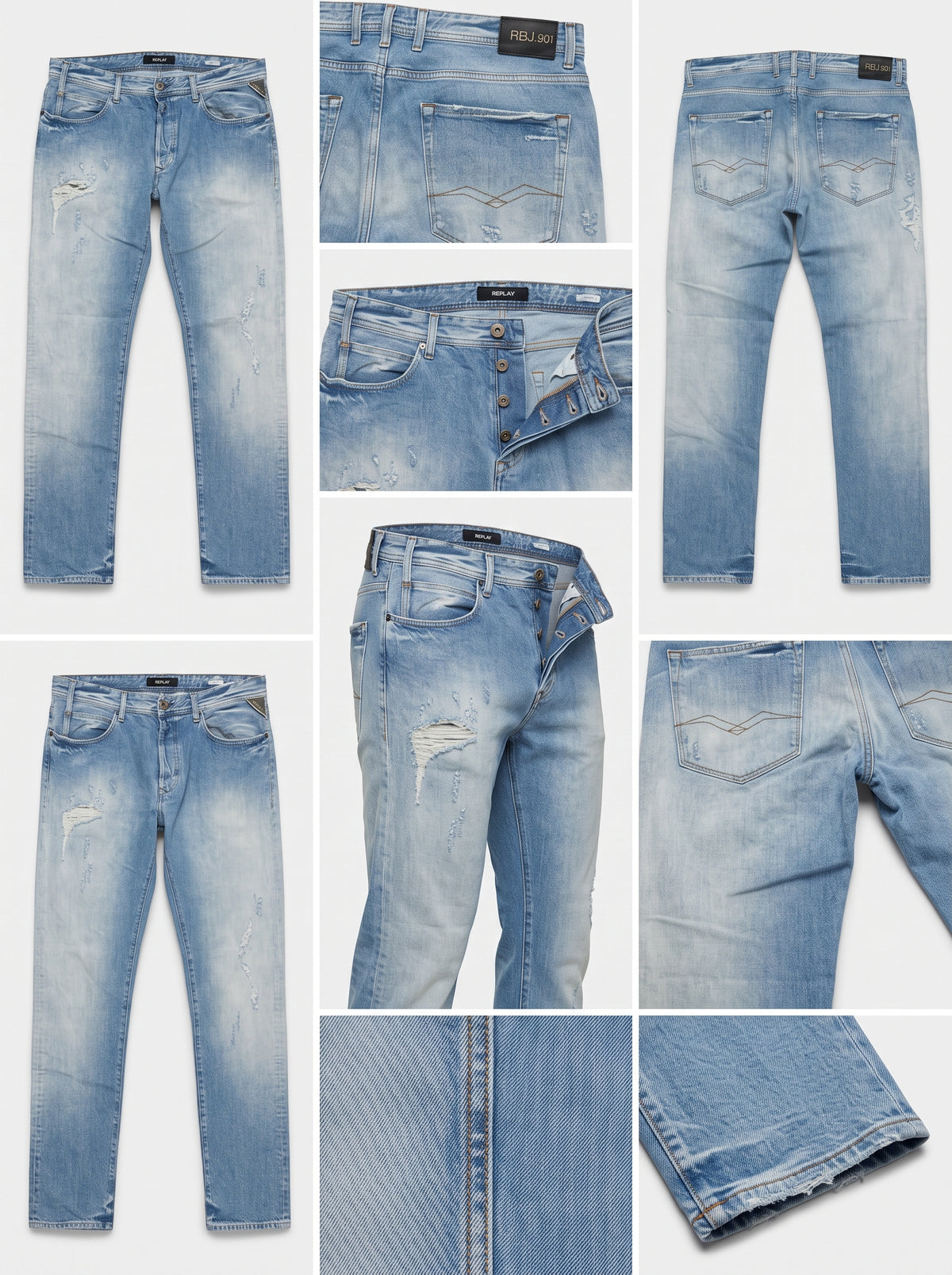 replay waitom - STRAIGHT - 100%cotton - buttons - 36x32