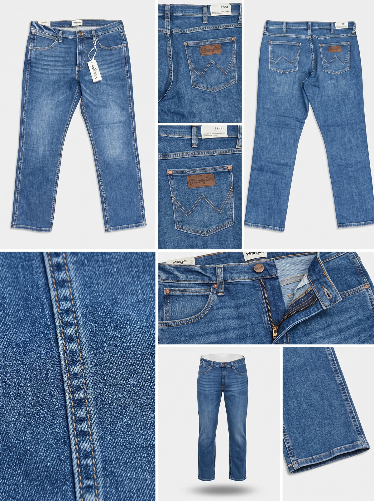 wrangler - straight - STRETCH - zipper - 33X30