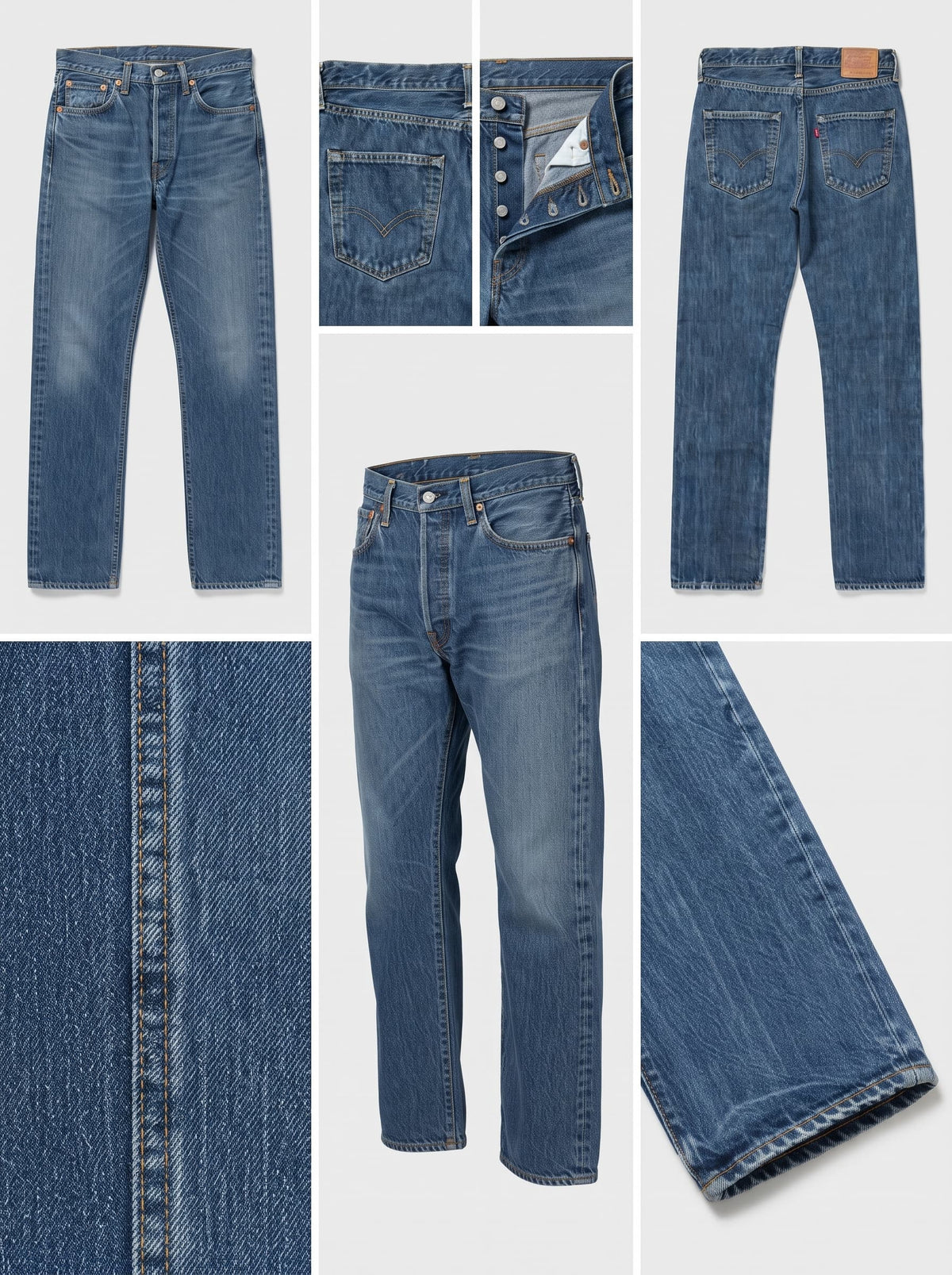 levi's 501 - straight - 100%cotton - buttons - 30X30