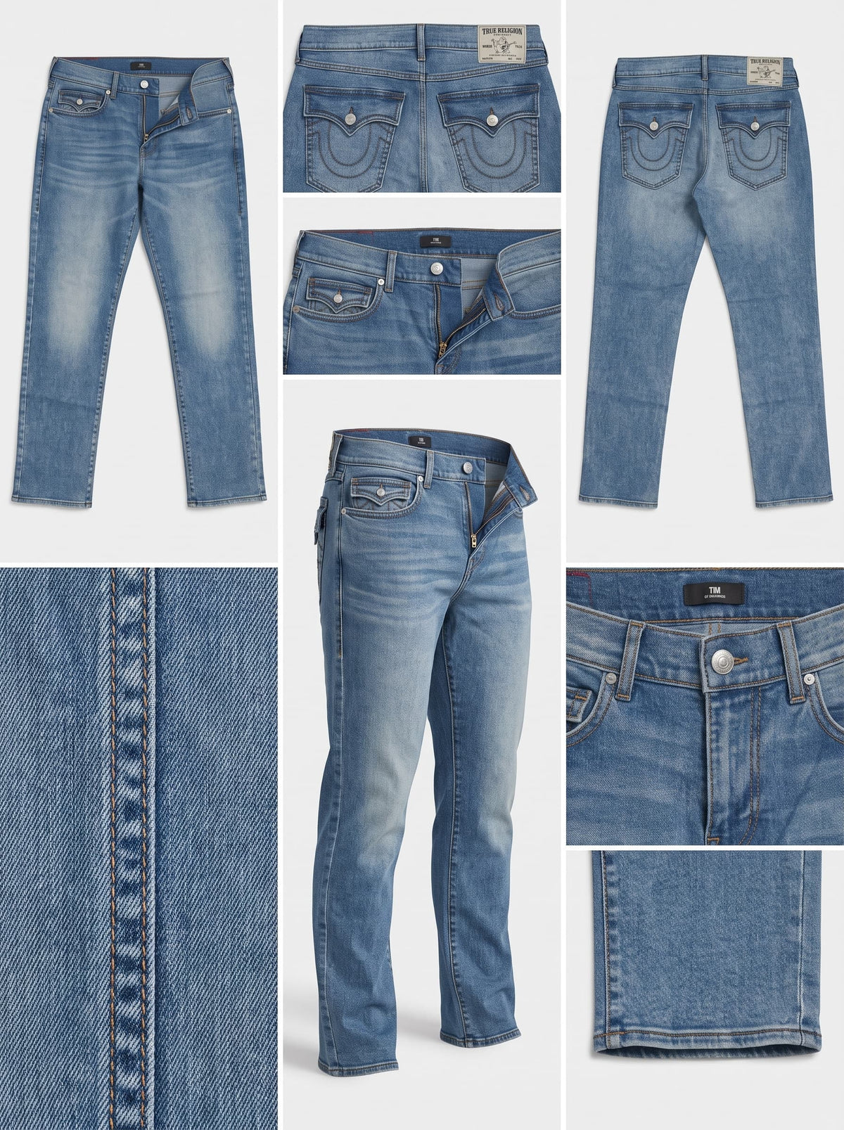 true religion- regular - stretch - zipper - 34x32