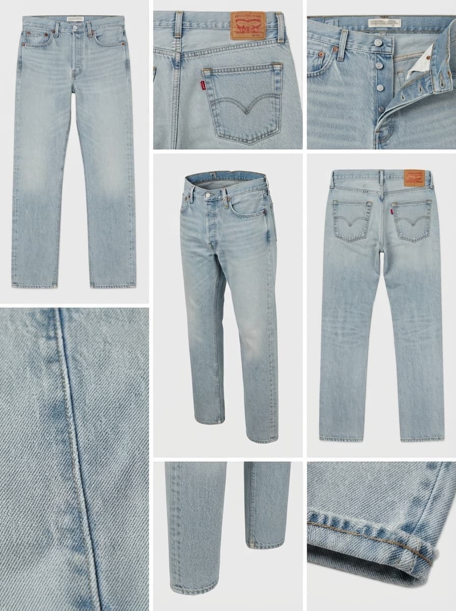 levis 501 - straight - 100% cotton  - buttons - 26x32
