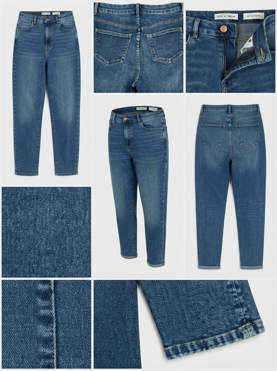 M&S - mom jeans - 100% cotton - zipper - 28x32