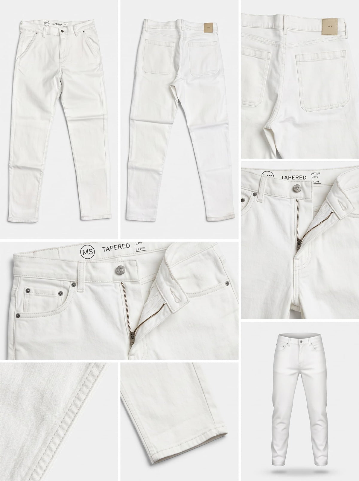 m&s - tapered - stretch - zipper - 32x34