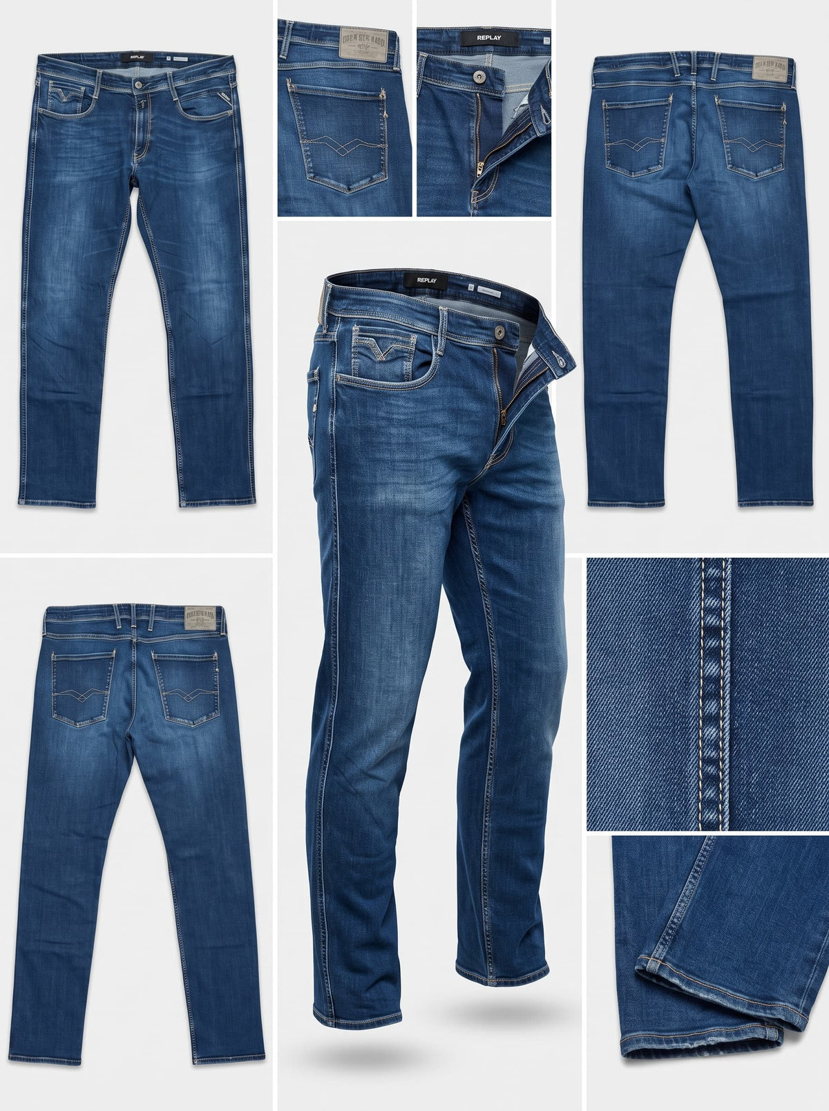REPLAY ANBASS - SLIM - STRETCH - zipper - 38X34