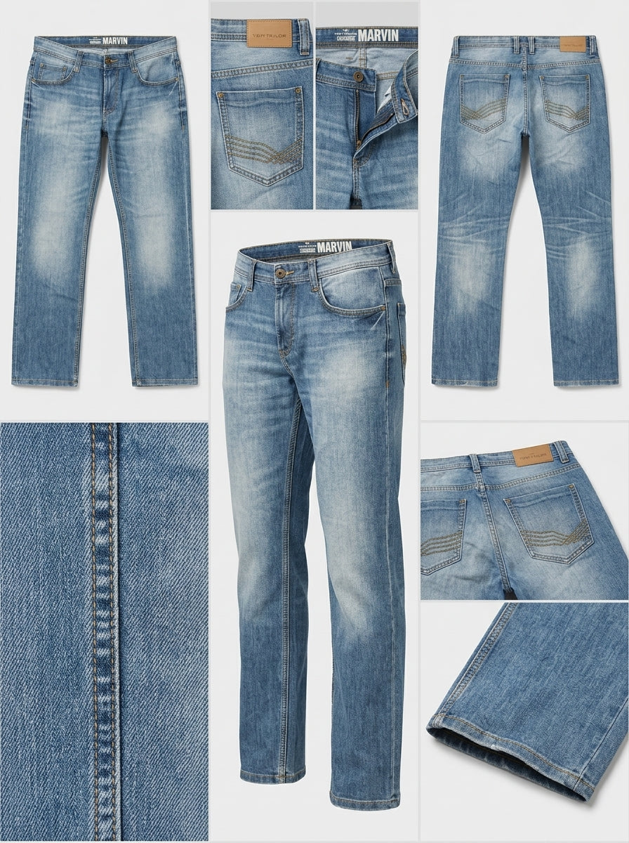 TOM TAILOR - STRAIGHT - 100%COTTON - ZIPPER - 34X32