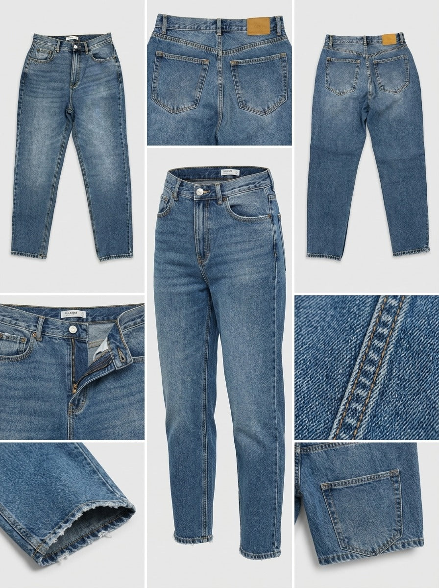 Pull & bear - mom jeans - 100% Cotton - zipper - 28x30