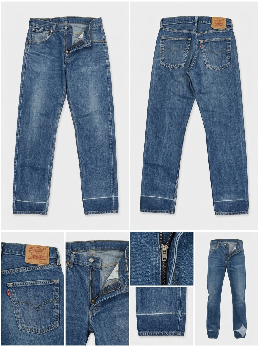 levi's 521 02 - regular - 100%cotton - zipper - 33X34